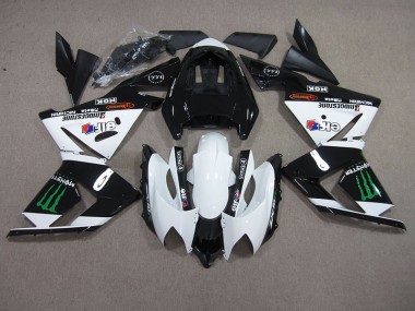 Noir Blanc Monster 03-05 ZX10R Carénage Moto