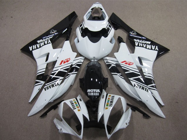 Noir Blanc Motul 06-07 YZF R6 Carénage Moto Noir Blanc Motul 06-07 YZF R6 Carénage Moto