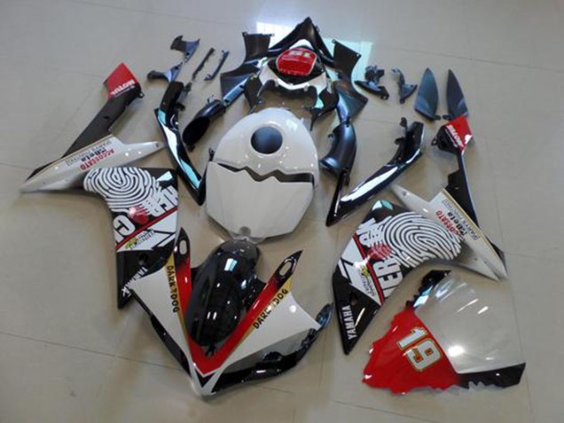 Noir Blanc Rouge 07-08 YZF R1 Carénage Moto Noir Blanc Rouge 07-08 YZF R1 Carénage Moto