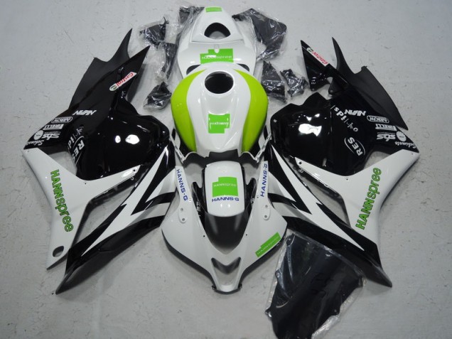 Noir Blanc Vert Hannspree 09-12 CBR600RR Carénage Moto Noir Blanc Vert Hannspree 09-12 CBR600RR Carénage Moto