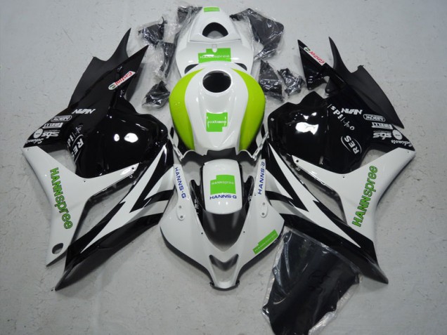 Noir Blanc Vert Hannspree 09-12 CBR600RR Carénages Moto Noir Blanc Vert Hannspree 09-12 CBR600RR Carénages Moto