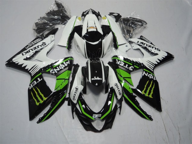 Noir Blanc Vert Monster Pizzoli 09-16 GSXR 1000 Carénage Moto Noir Blanc Vert Monster Pizzoli 09-16 GSXR 1000 Carénage Moto