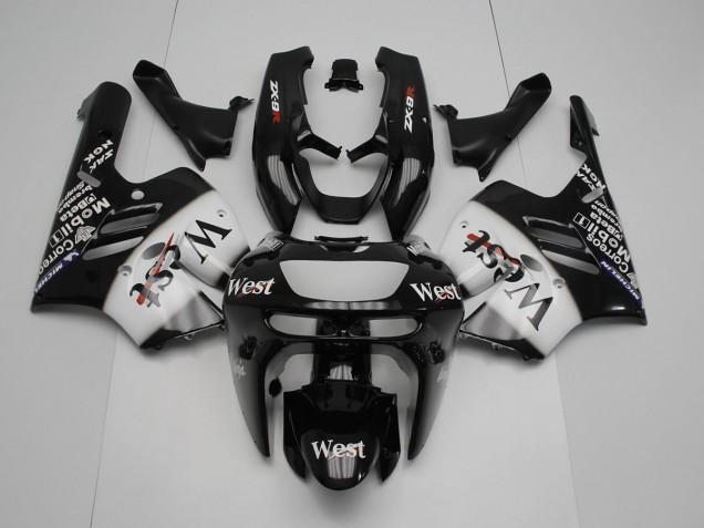 Noir Blanc West 94-97 ZX9R Carénage Moto