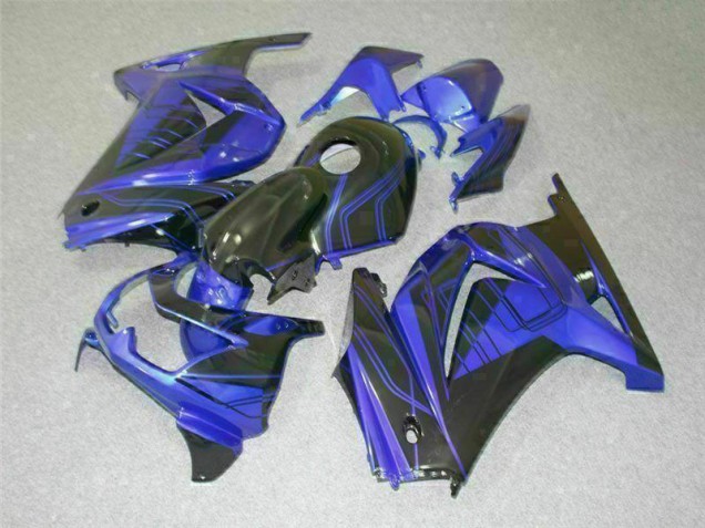 Noir Bleu 08-12 EX250 Carénages Moto Noir Bleu 08-12 EX250 Carénages Moto