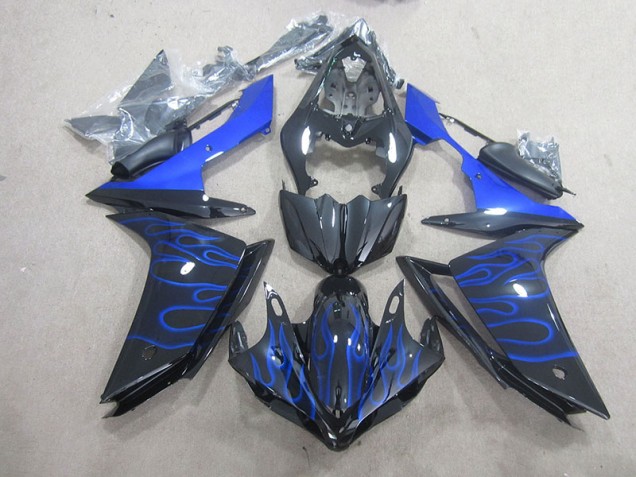 Noir Bleu Flamme 07-08 YZF R1 Carénage Moto Noir Bleu Flamme 07-08 YZF R1 Carénage Moto