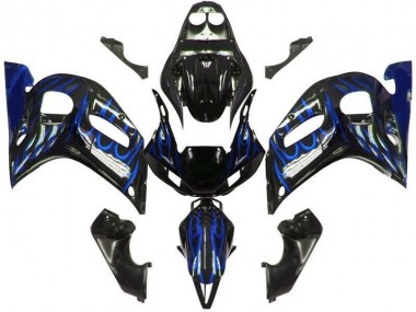 Noir Bleu Flamme 98-02 YZF R6 Carénage Moto