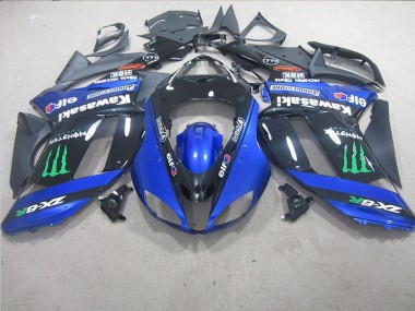 Noir Bleu Monster 07-08 ZX6R Carénage Moto
