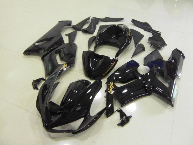 Noir Brillant Or Décalque 05-06 ZX6R Carénage Moto Noir Brillant Or Décalque 05-06 ZX6R Carénage Moto