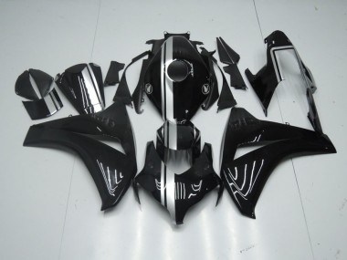 Noir Brillant avec Argent Bande 08-11 CBR1000RR Carénage Moto