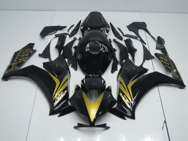 Noir Brillant et Or 12-16 CBR1000RR Carénage Moto