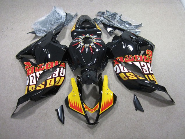 Noir Jaune 09-12 CBR600RR Carénage Moto Noir Jaune 09-12 CBR600RR Carénage Moto