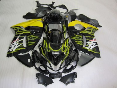 Noir Jaune Flamme 08-19 GSXR 1300 Hayabusa Carénage Moto