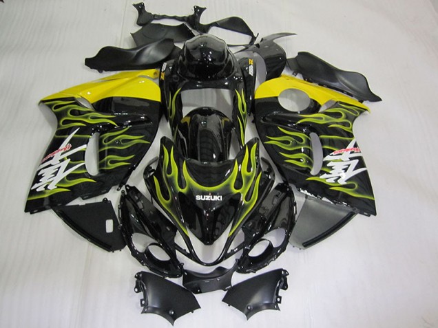 Noir Jaune Flamme 08-19 GSXR 1300 Hayabusa Carénage Moto Noir Jaune Flamme 08-19 GSXR 1300 Hayabusa Carénage Moto