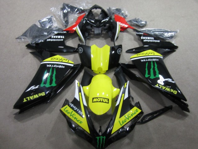 Noir Jaune Motul Leovince 07-08 YZF R1 Carénage Moto Noir Jaune Motul Leovince 07-08 YZF R1 Carénage Moto