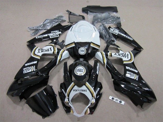 Noir Lucky Strike Blanc Motul 07-08 GSXR 1000 Carénage Moto Noir Lucky Strike Blanc Motul 07-08 GSXR 1000 Carénage Moto