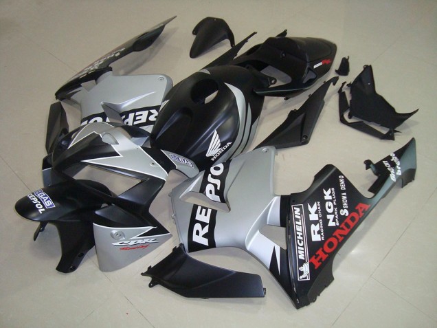 Noir Mat Argent Repsol 05-06 CBR600RR Carénage Moto Noir Mat Argent Repsol 05-06 CBR600RR Carénage Moto