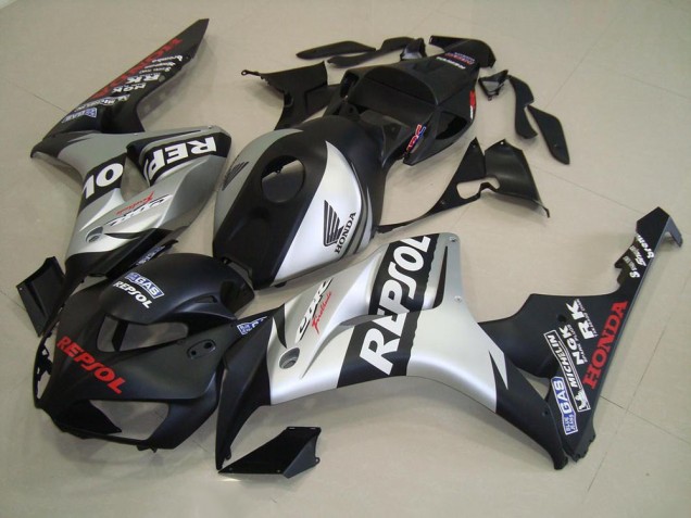 Noir Mat Argent Repsol 06-07 CBR1000RR Carénage Moto Noir Mat Argent Repsol 06-07 CBR1000RR Carénage Moto