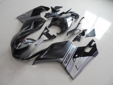 Noir Mat Argent Style OEM 07-14 Ducati 848 1098 1198 Carénage Moto