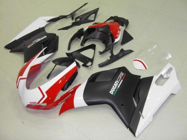 Noir Mat Blanc Rouge 07-14 Ducati 848 1098 1198 Carénage Moto