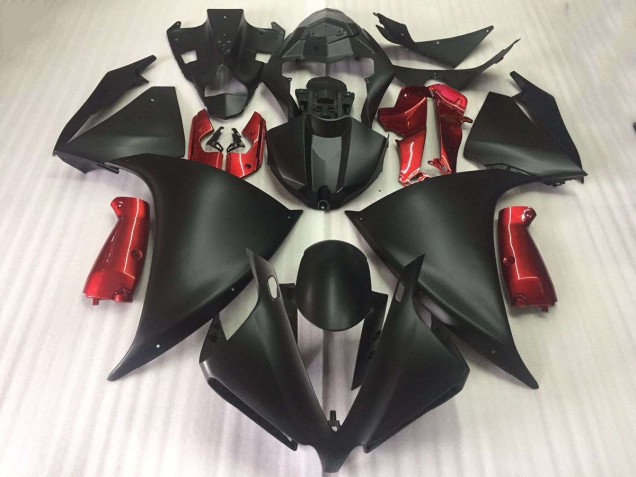 Noir Mat Brillant Rouge 12-14 YZF R1 Carénage Moto Noir Mat Brillant Rouge 12-14 YZF R1 Carénage Moto