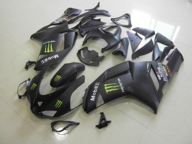 Noir Mat Monster 07-08 ZX6R Carénage Moto