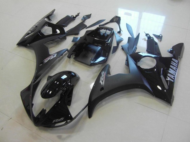 Noir Mat Noir Brillant 03-05 YZF R6 Carénage Moto Noir Mat Noir Brillant 03-05 YZF R6 Carénage Moto