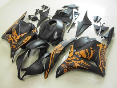 Noir Mat Orange Décalque 09-12 CBR600RR Carénage Moto