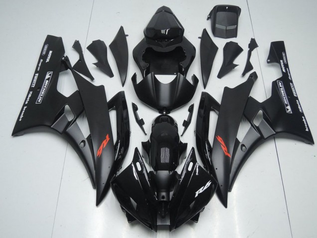 Noir Mat et Noir Brillant 06-07 YZF R6 Carénage Moto