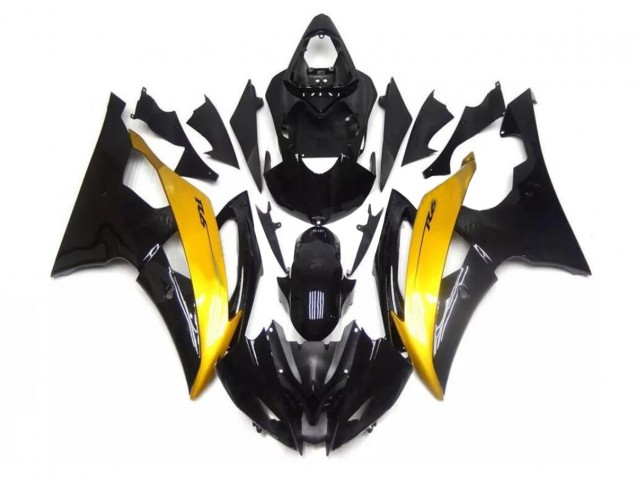 Noir Or 08-16 YZF R6 Carénage Moto Noir Or 08-16 YZF R6 Carénage Moto