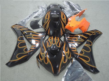 Noir Orange Flamme 08-11 CBR1000RR Carénage Moto