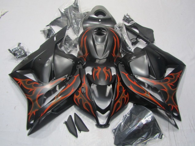 Noir Orange Flamme 09-12 CBR600RR Carénage Moto Noir Orange Flamme 09-12 CBR600RR Carénage Moto