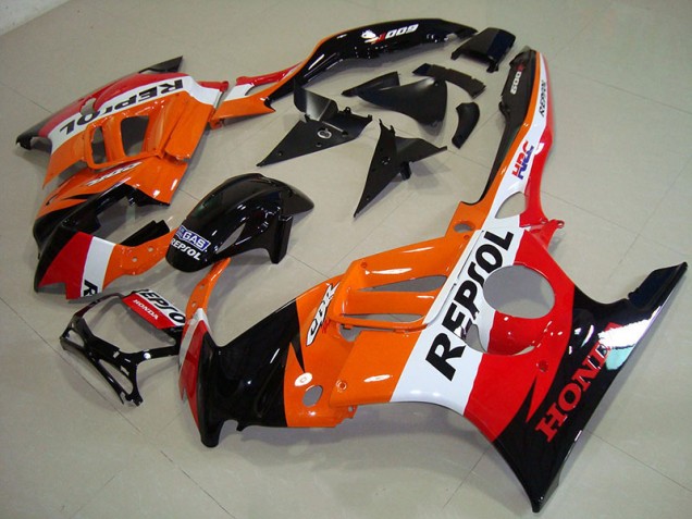 Noir Orange Repsol 95-98 CBR600 F3 Carénages Moto Noir Orange Repsol 95-98 CBR600 F3 Carénages Moto