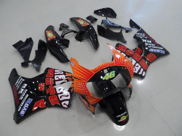 Noir Rossi 98-99 CBR900RR 919 Carénage Moto Noir Rossi 98-99 CBR900RR 919 Carénage Moto