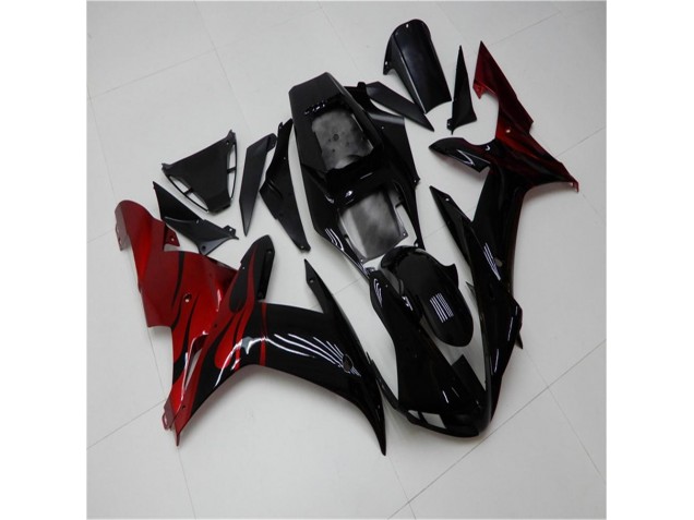 Noir Rouge 02-03 YZF R1 Carénage Moto Noir Rouge 02-03 YZF R1 Carénage Moto