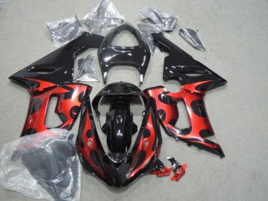 Noir Rouge 05-06 ZX6R Carénage Moto