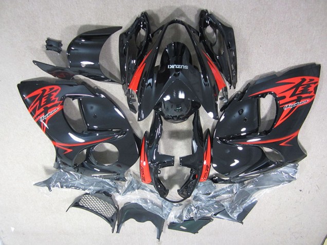 Noir Rouge 08-19 GSXR 1300 Hayabusa Kit Carénages Motos