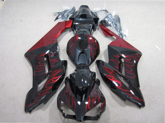 Noir Rouge Flamme 04-05 CBR1000RR Carénages Moto Noir Rouge Flamme 04-05 CBR1000RR Carénages Moto