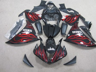 Noir Rouge Flamme Blanc Décalque 09-11 YZF R1 Carénage Moto