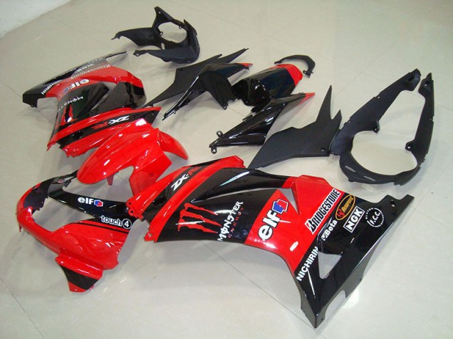 Noir Rouge Monster 08-12 ZX250R Carénage Moto Noir Rouge Monster 08-12 ZX250R Carénage Moto