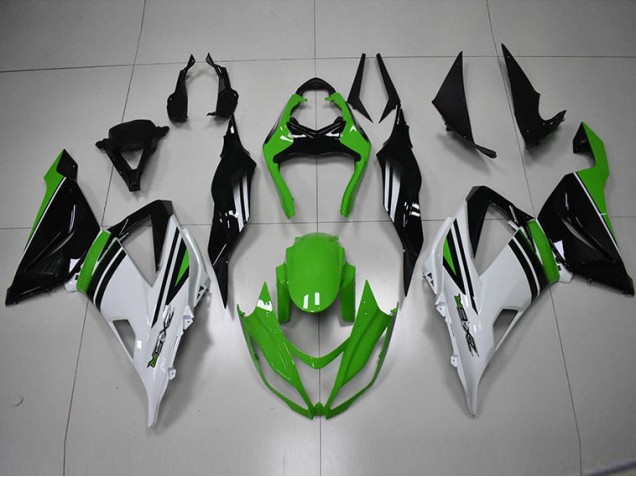 Noir Vert Blanc 13-18 ZX6R Carénage Moto Noir Vert Blanc 13-18 ZX6R Carénage Moto