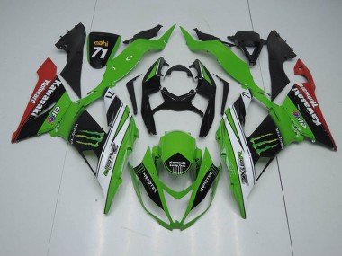 Noir Vert Blanc Monster 13-18 ZX6R Carénage Moto