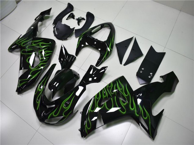 Noir Vert Flamme 06-07 ZX10R Carénage Moto Noir Vert Flamme 06-07 ZX10R Carénage Moto