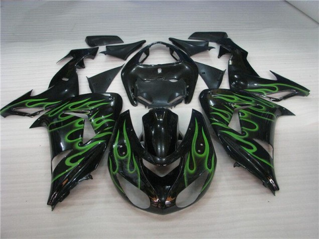 Noir Vert Flamme 06-07 ZX10R Carénage Moto Noir Vert Flamme 06-07 ZX10R Carénage Moto