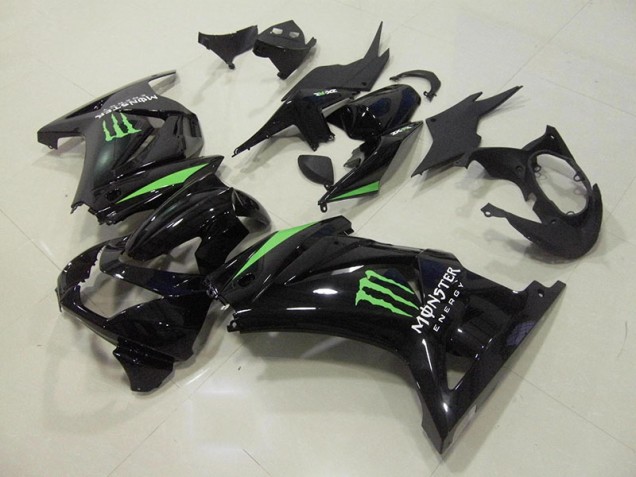 Noir Vert Monster Énergie 08-12 ZX250R Carénage Moto Noir Vert Monster Énergie 08-12 ZX250R Carénage Moto