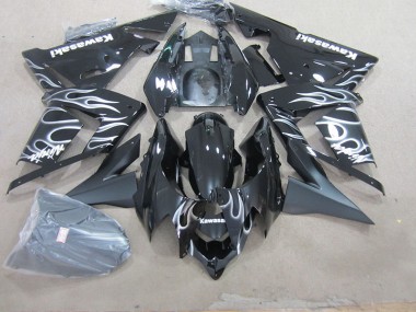 Noir avec Blanc Flamme 03-05 ZX10R Carénage Moto