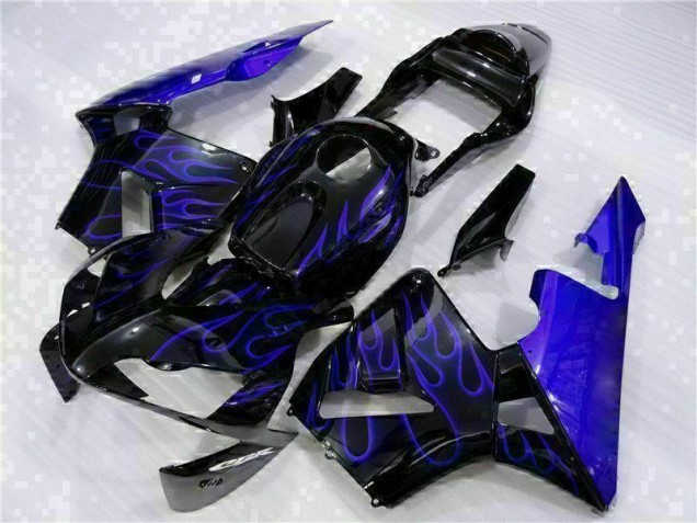 Noir avec Bleu Flamme 03-04 CBR600RR Carénage Moto Noir avec Bleu Flamme 03-04 CBR600RR Carénage Moto