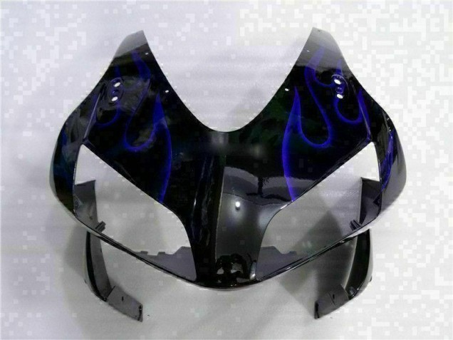 Noir avec Bleu Flamme 03-04 CBR600RR Carénage Moto Noir avec Bleu Flamme 03-04 CBR600RR Carénage Moto