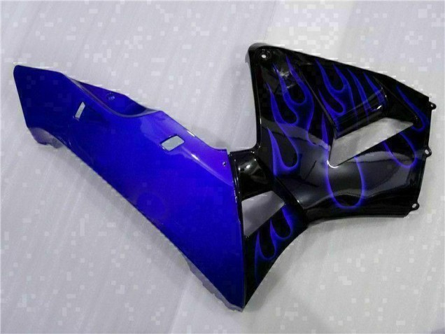 Noir avec Bleu Flamme 03-04 CBR600RR Carénage Moto Noir avec Bleu Flamme 03-04 CBR600RR Carénage Moto