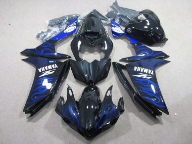 Noir avec Bleu Flamme 07-08 YZF R1 Carénage Moto