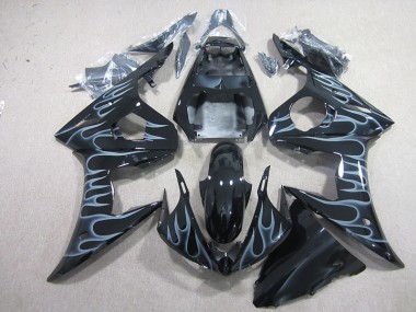 Noir avec Flamme 03-05 YZF R6 Carénage Moto
